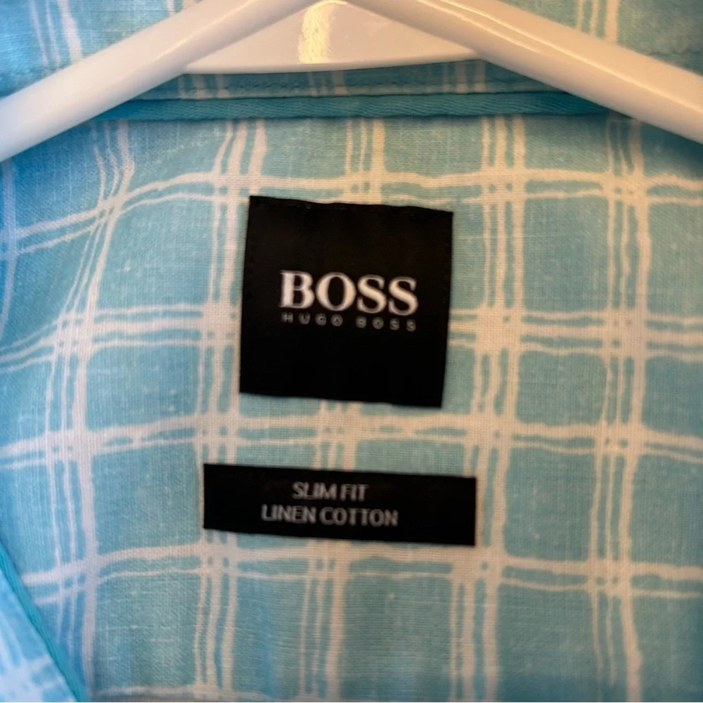 Hugo Boss Mens Aqua Slim Fit  Checkered Shirt
  Size S - Picture 7 of 10